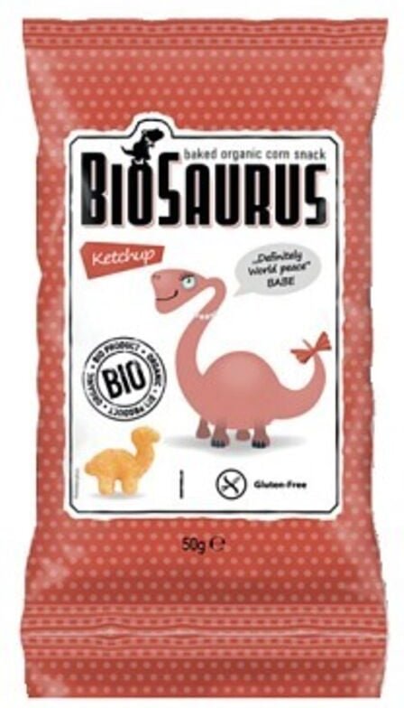 Gebackene Maischips mit Bio-Ketchup 50g BioSaurus