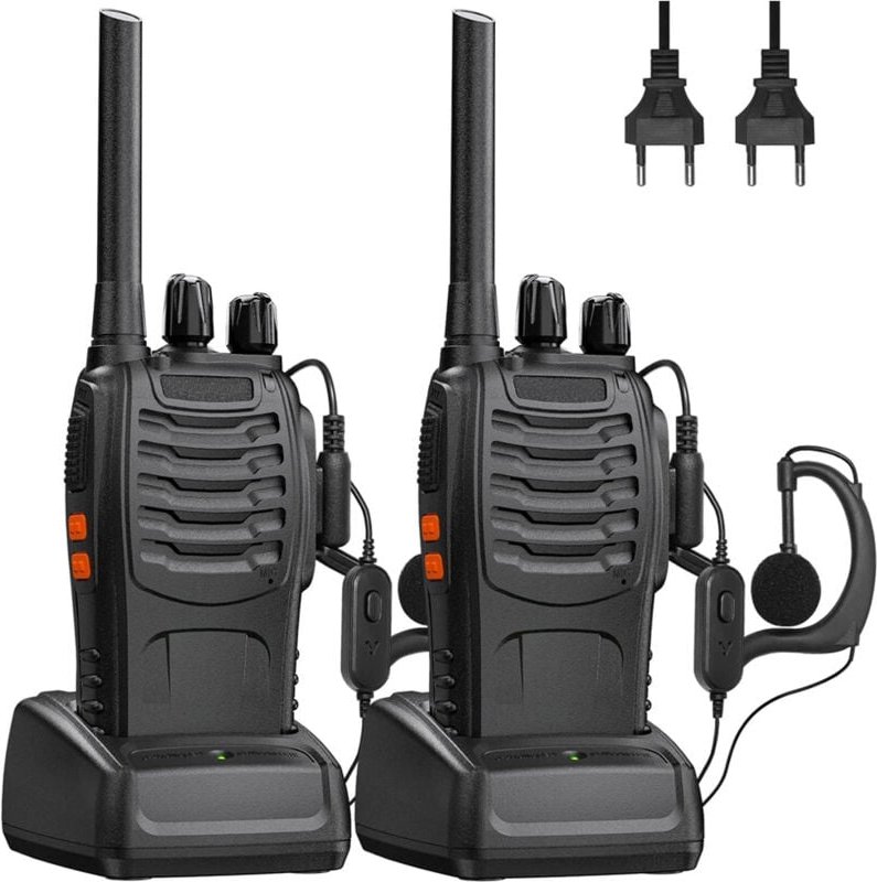 Walkie Talkie 16 Kanäle Wiederaufladbares Walkie Talkie 1500mAh, Professionelle PMR-Funkgeräte Reichweite 3-5 km, für Ba...