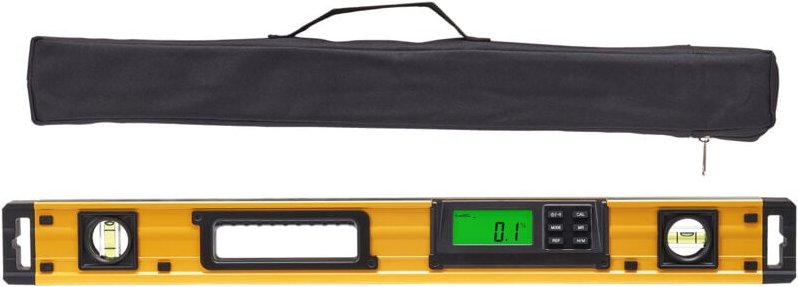 Mophorn - Magnetische Torpedo-Wasserwaage, 600 mm, LED-Hintergrundbeleuchtung, mechanisches Libellen-Lineal für 0–360 Gr...