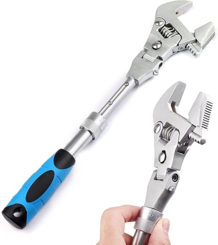 Ratschenschlüssel, 5 in 1 Teleskop mit Schüttelkopf, Ratschen-Drehmomentschlüssel, 180 Grad Klappbarer Drehmomentschlüss...