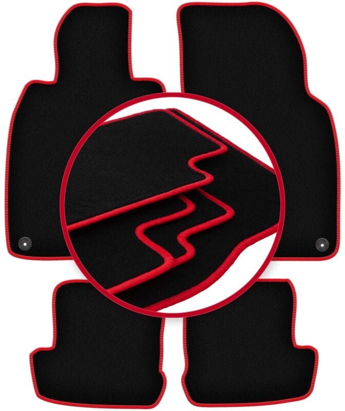 CARLUX-RED Autofußmatten für: Porsche 911 (Typ 991) Coupé, Targa, Cabrio (2010-2019)