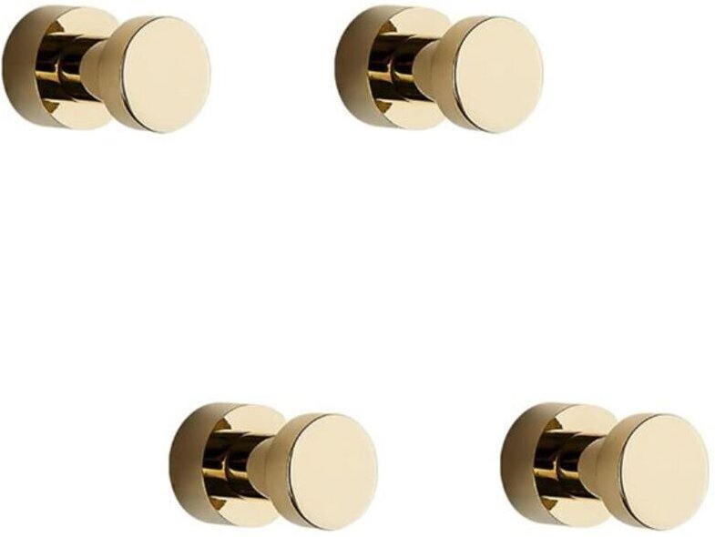 Goldene Handtuchhaken, 4er-Pack rostfreie Metallhaken für Kleider und Mäntel, selbstklebende oder wandmontierte Haken fü...