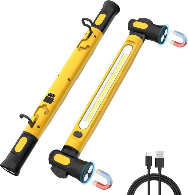 Magnetische Motorraumleuchte, wiederaufladbare Inspektionslampe mit 6000 mAh/3000 lm – 3 Farbmodi, 360° wasserdicht, USB...
