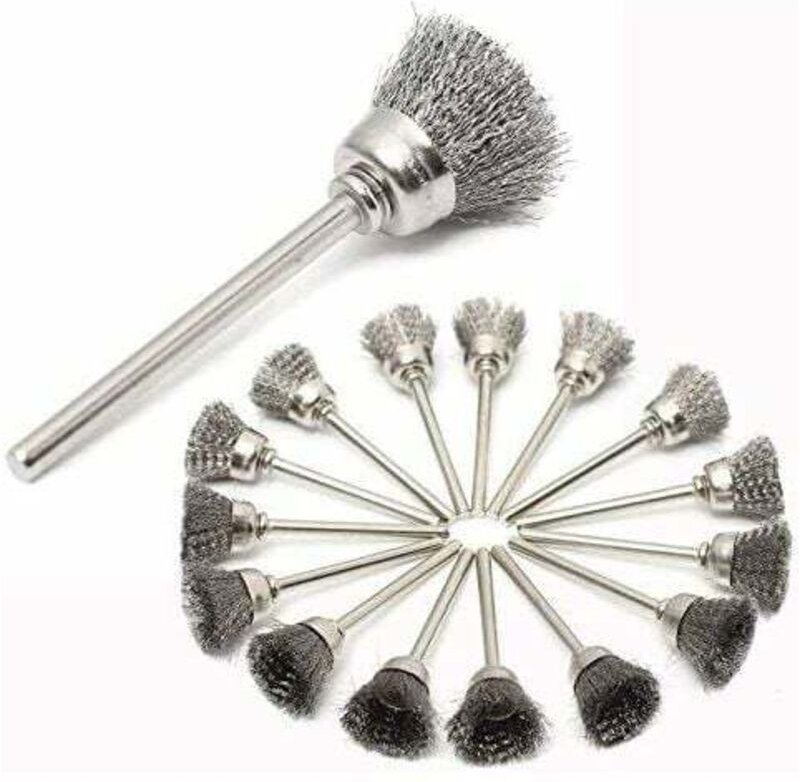 Set mit 45 Stück Edelstahl-Draht-Bohrbürsten, Dremel-Bürsten, Rotationswerkzeug-Zubehör zum Reinigen und Polieren - Ahls...