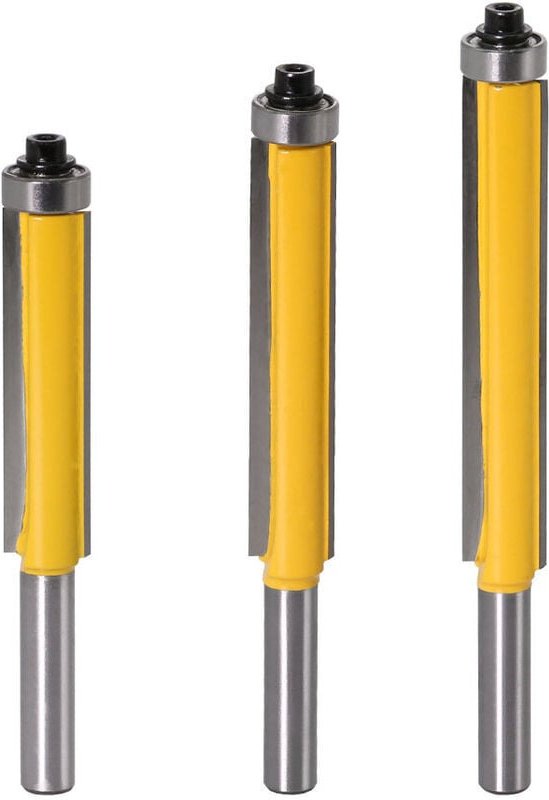 Brocas de fresado de corte al ras con vástago de 8 mm, broca de fresado de copia con rodamiento superior, broca de fresa...