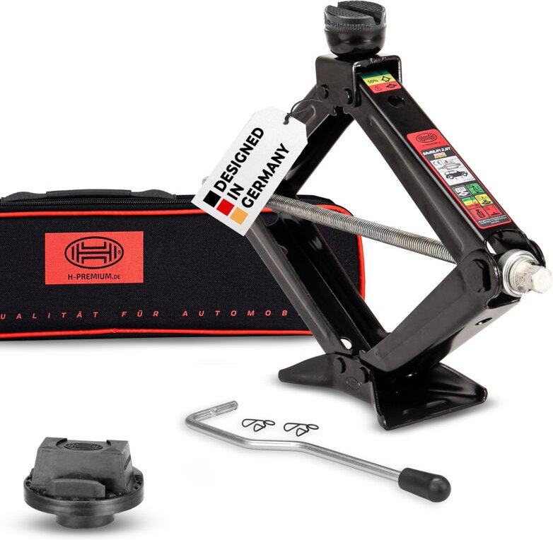 HEYNER® Wagenheber Scherenwagenheber 2t Tragkraft, Set Gummiauflage für Mercedes, 360° drehbar, TÜV Rheinland zertifizie...