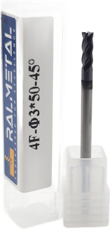 VHM-Hartmetallfräser 3 x 8 x 50 mm 4 - Federn 45 HRC