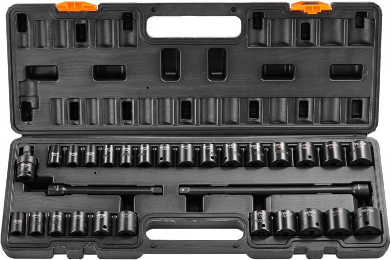 3/8 Zoll Antriebs Schlagsteckschlüsselsatz, 29-teiliger flacher Steckschlüsselsatz sae 3/8-1 Zoll und metrisch 8-22 mm, ...