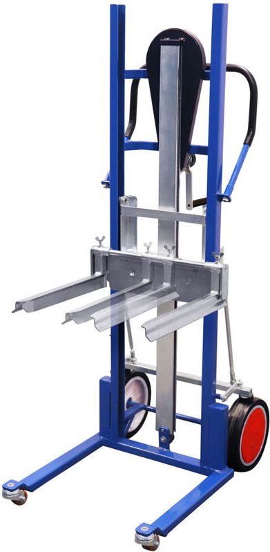 VARIOfit Materialheber inkl. verstellbarer Gabelzinken mit Vollgummibereifung Enzianblau