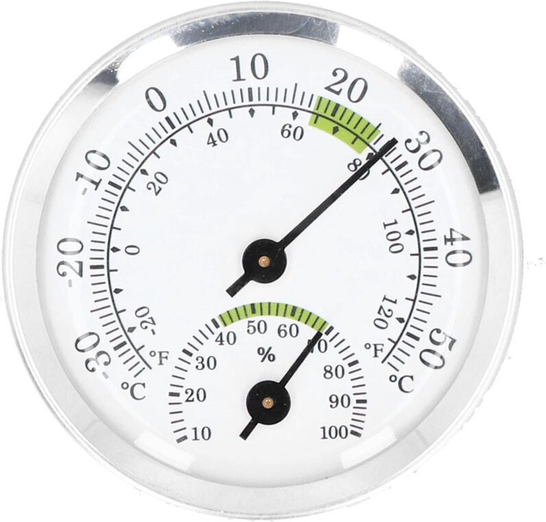 Thermometer-Hygrometer, Mini-Zifferblatt-Hygrometer für Luftbefeuchter, Gewächshaus, Garten, Zuhause – sicher