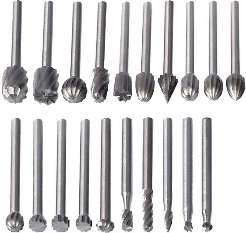 20 Stück HSS-Rotationsfräser, Rotationsfräser, Frässtifte, Holzbearbeitungs-Fräswerkzeug, Zubehör, Rotationswerkzeug - Y...