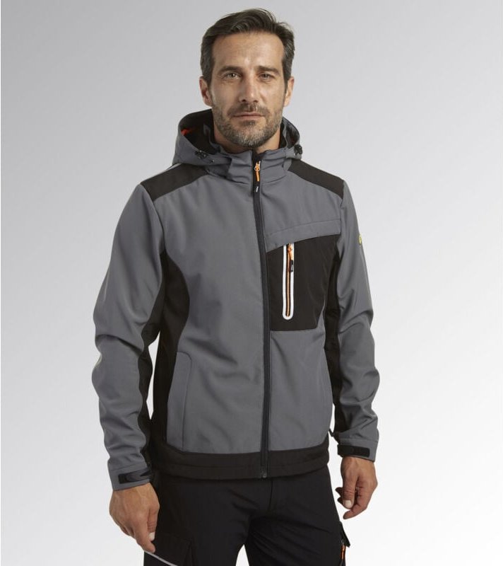Diadora - Softshell Carbon Tech Jacke - Wasserabweisend - Hellgrau - Größe s - 702.175946
