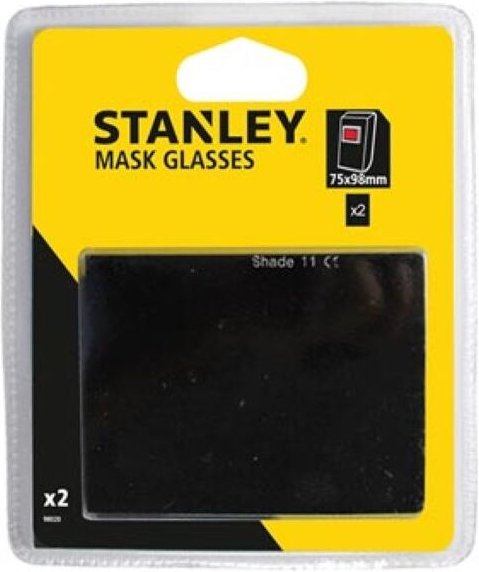 Set dunkles Schweißglas für Schweißmaske, 75x98 mm, 2 Stück - Stanley