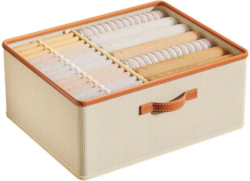 Boîtes de rangement pliables pour vêtements et pantalons avec séparateurs, épaissies, grande capacité, conception peu en...