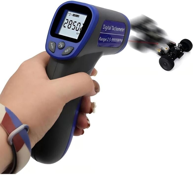 Thumbnail - Professioneller Digitaler Tachometer Drehzahlmesser, Hand-Tachometer, Digitaler TachometerLCD Digital Laser Umdrehungsme...