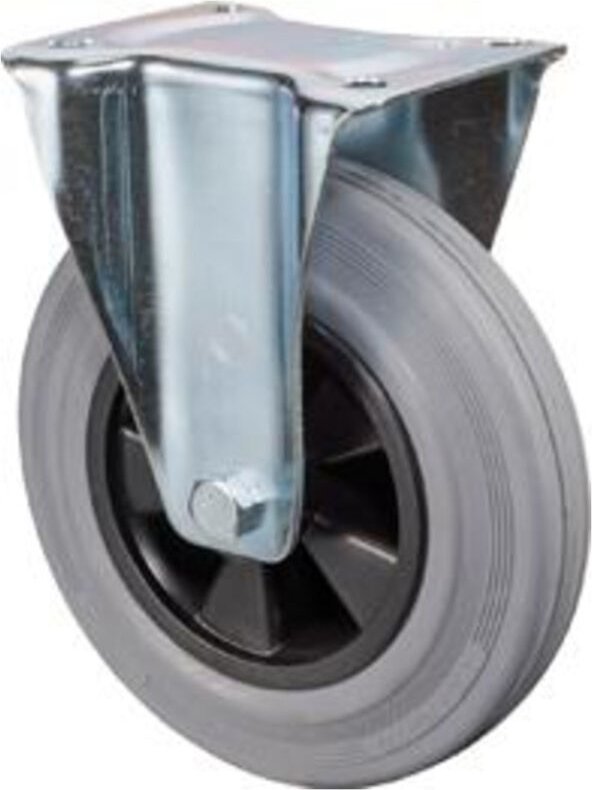 Bs-r Bockrolle, Gummirad, blaugrau, Kunststoffelge, Rollenlager,