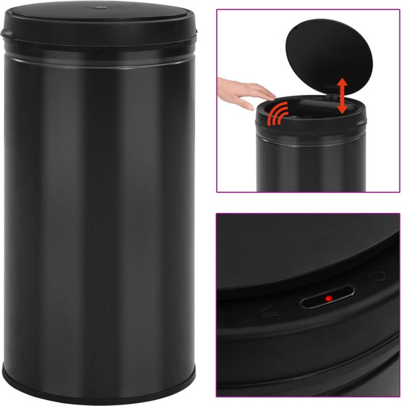 Vidaxl - Automatischer Sensor-Mülleimer 60 l Kohlenstoffstahl Schwarz