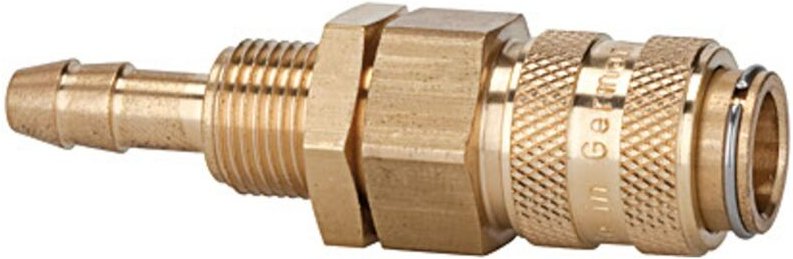 Schnellverschlusskupplung nw 5, Messing blank, Tülle lw 6, M12x1 - Riegler