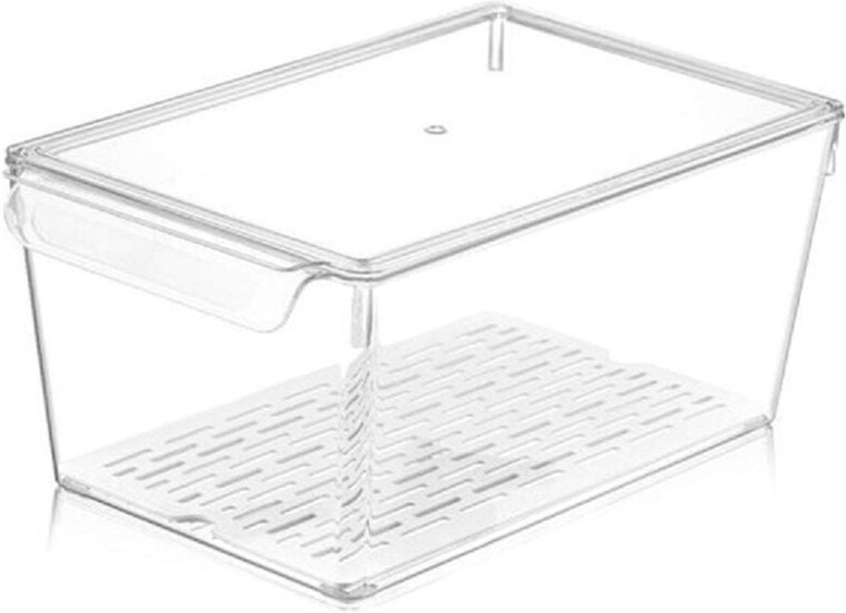 Thumbnail - Michelino - Kühlschrank Organizer mit Deckel und Sieb Breite 20cm, Höhe 10cm