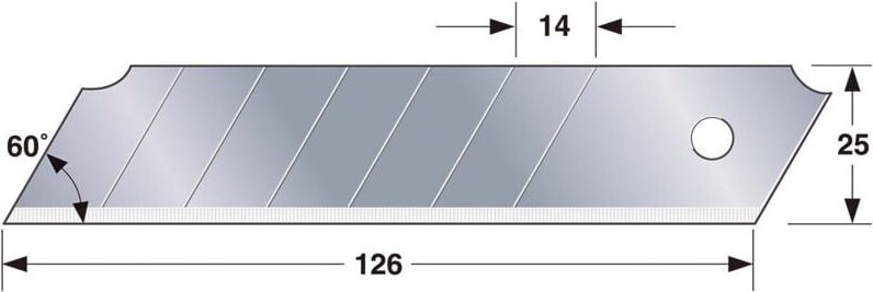 Tajima Ersatzklingen 25 mm, Box 10 pieces für LC650, lose ohne Karte, 1 Stück