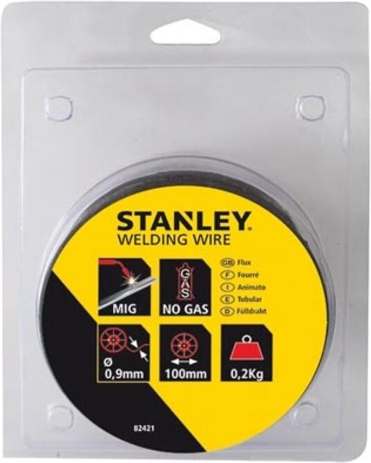 Fluxkern-Schweißdraht für MIG-Schweißen ohne Gas, Ø0,9 mm/0,2 kg - Stanley