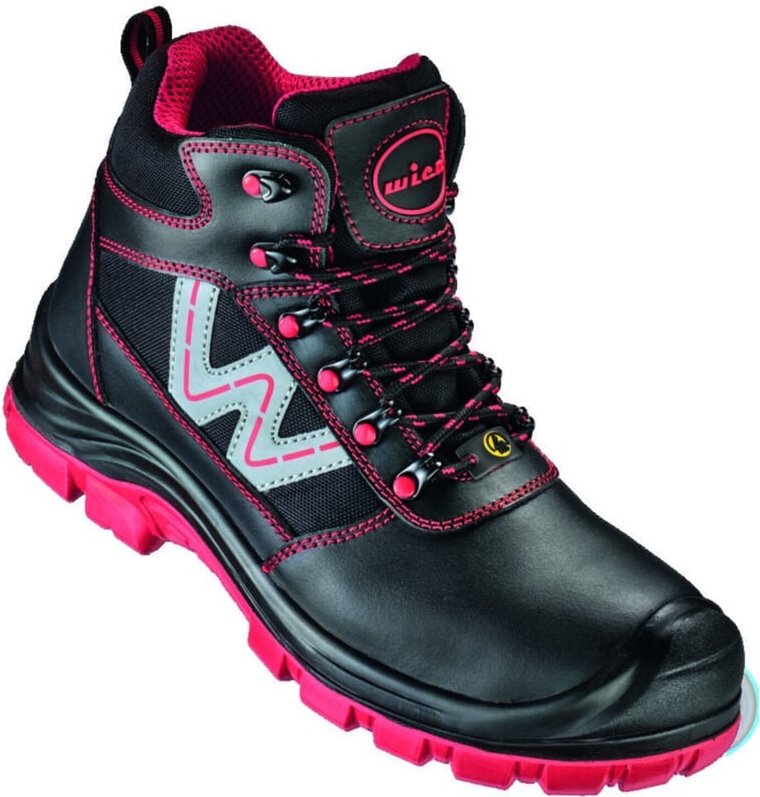 WICA Schnüstiefel CANELLI Schwarz/rot, S3 SR ESD Gr. 40