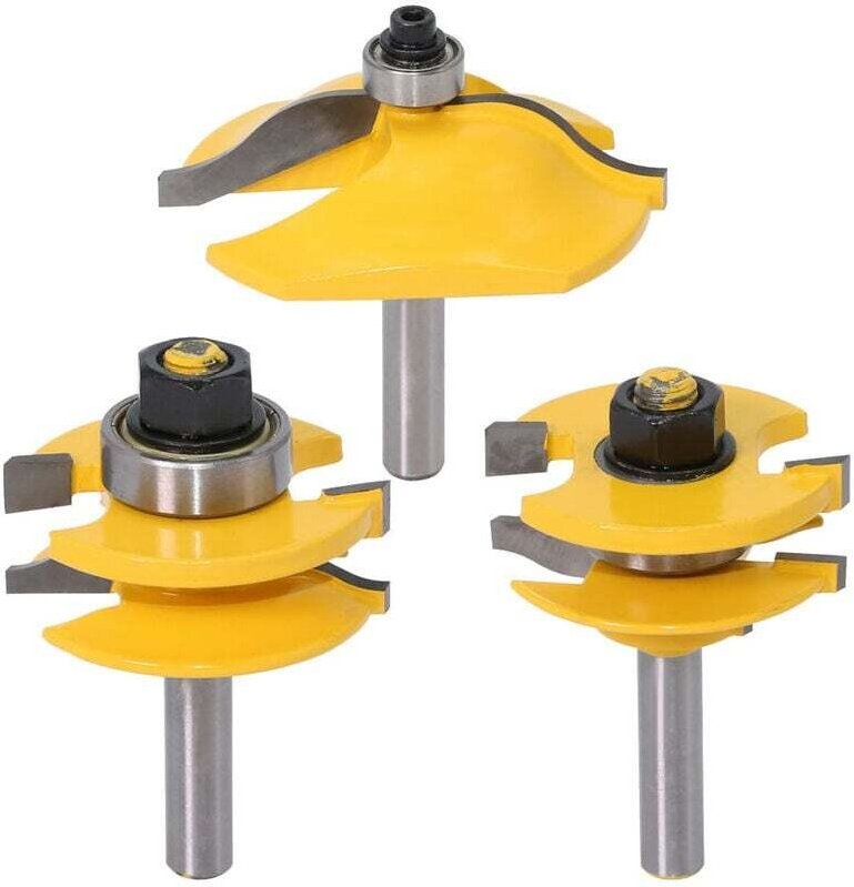 Shining House - 1/4 Schaft-Set mit 3 Fräsern, Holzfräser für Tischlerwerkzeuge