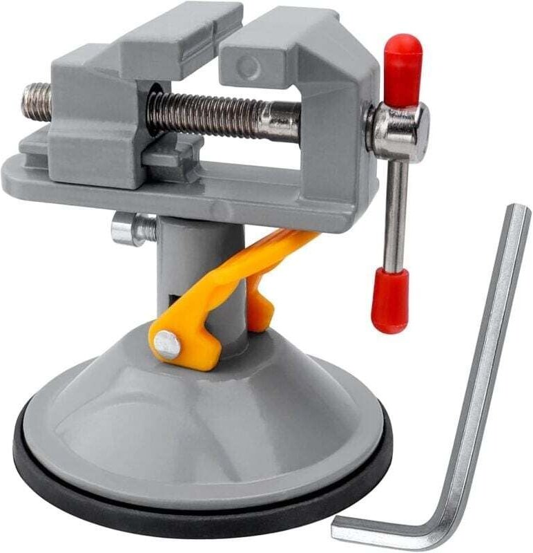 Mini-Schraubstock mit Stahl-Saugnapf, 360° drehbar, kleiner Arbeitsschraubstock, Saugnapf-Clip, Saugnapf-Klemme, Mini-Ti...