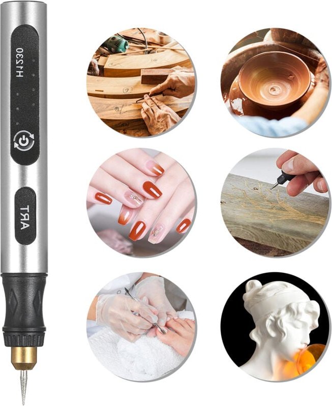 USB-Ladefunktion, 3-stufiges Rotationswerkzeug, 10-W-Akku-Gravierstift mit 34 Zubehörteilen, Mini-Rotationswerkzeug für ...