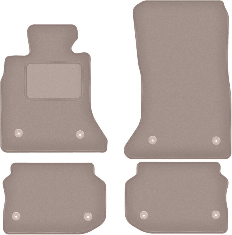 Beige Veloursmatten für: BMW 5 F10 Limousine (VELCRO) (2010-2013)