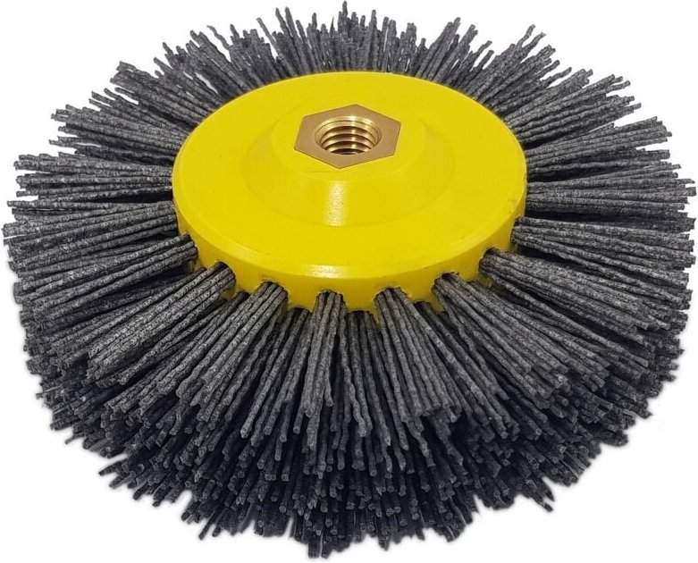 Holzalterungsbürste Nylon, Schleiffaser, Durchmesser 155mm, mit M14 Gewinde, 80er Körnung