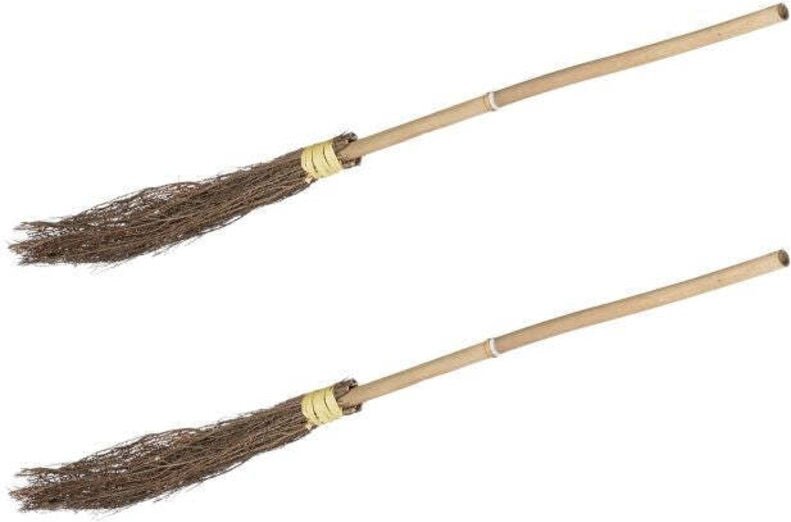 Hexenbesen aus bambus im 2er set