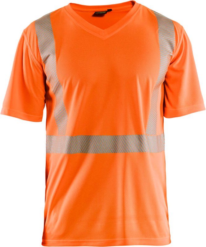 Thumbnail - Hochsichtbares Anti-UV Arbeitst-Shirt 3386 - Neonorange XXL