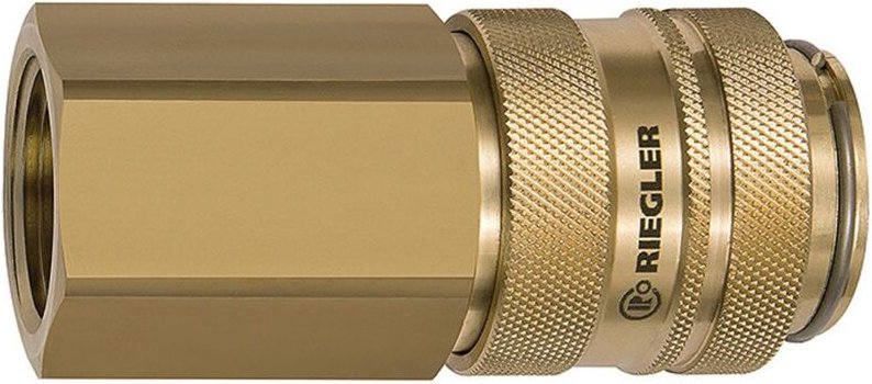 Schnellverschlusskupplung nw 19, Messing blank, g 1 ig - Riegler