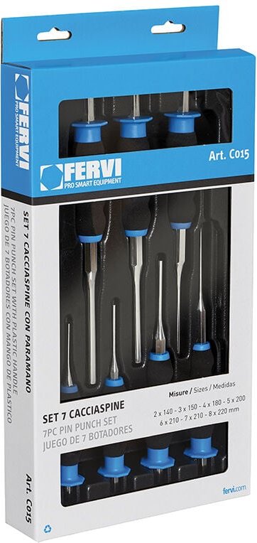 Fervi - Set mit 6 Splintentreibern mit Handschutz 2 - 8 mm c015