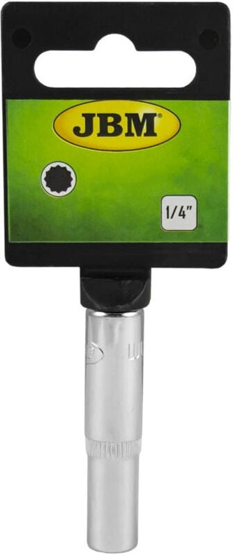 JBM - 1/4' Steckschlüssel mit 12 Kanten von 13mm. 50mm lang. Chrom 13593