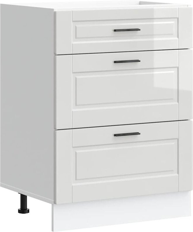 Küchenunterschrank „Porto“ Hochglanz-Weiß Holzwerkstoff vidaXL