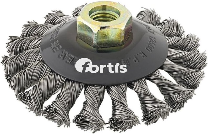 Kegelbürste Stahldraht 115 mm gezopft - Fortis