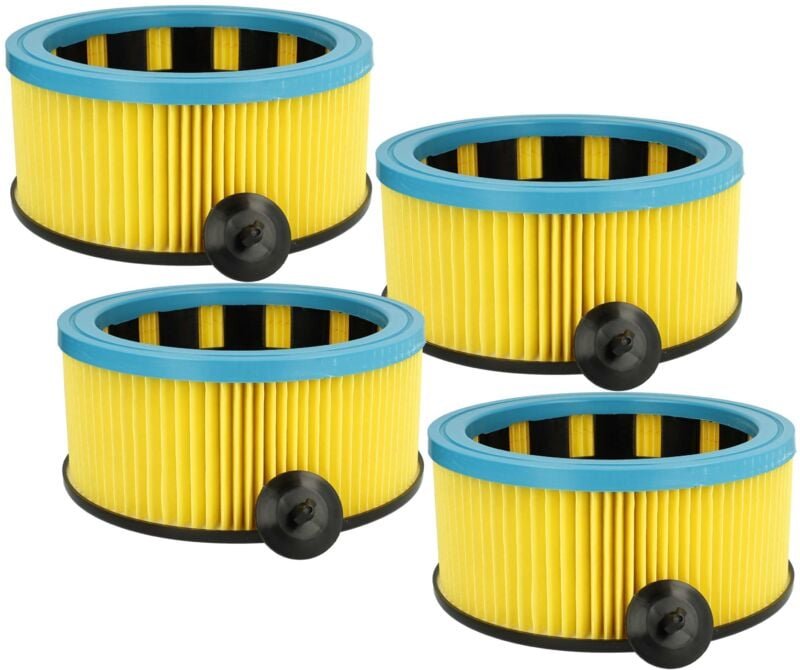 4x Faltenfilter kompatibel mit Eibenstock SS140, SS1200 Staubsauger - Patronenfilter, Gelb Schwarz Blau - Vhbw