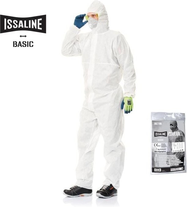 Issaline 08270N-050 Basic Einweg-Arbeitsoverall, CE, Kat. I, Weiß, XXL