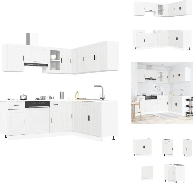 Vidaxl - 11-tlg. Küchenschrank-Set Porto Weiß Holzwerkstoff - Küchenschrank-Set - Küchenschrank-Sets - Küchenzeile Einba...