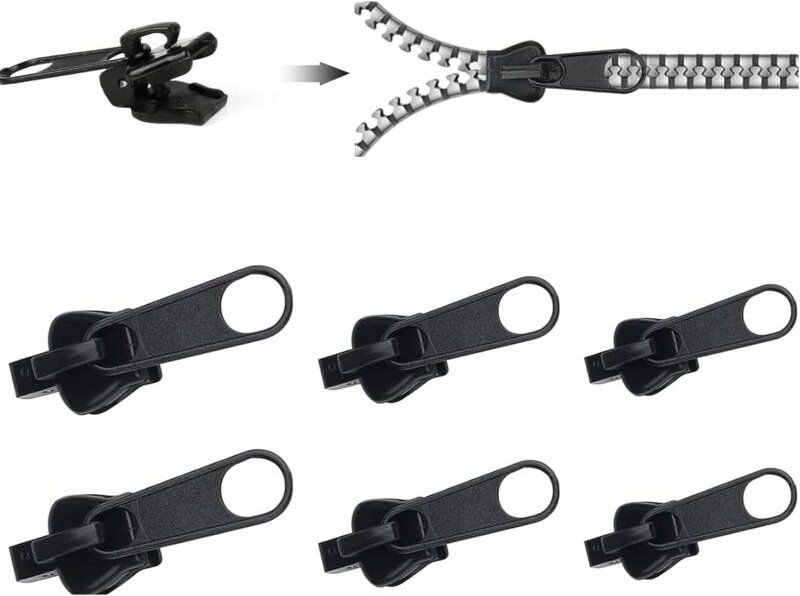 6 Stück Reißverschluss Reparaturset,Reissverschluss Reparatur Set,Zipper Ersatz für Geldbörse, Jeans, Koffer, Kleider, G...