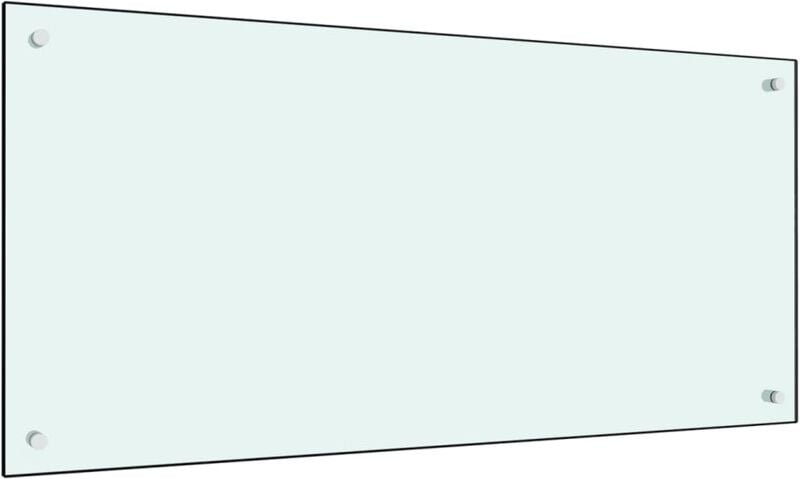 Küchenrückwand Weiß 100x50 cm Hartglas Vidaxl Weiß