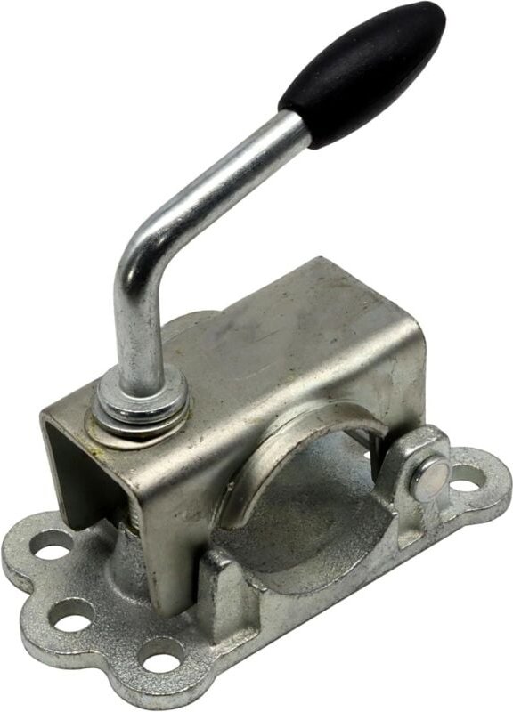 Generisch Gusseisen-Klemmhalterung verstärkt mit Gussplatte - Rohr Ø 48 mm für Stützrad Anhänger Wohnwagen