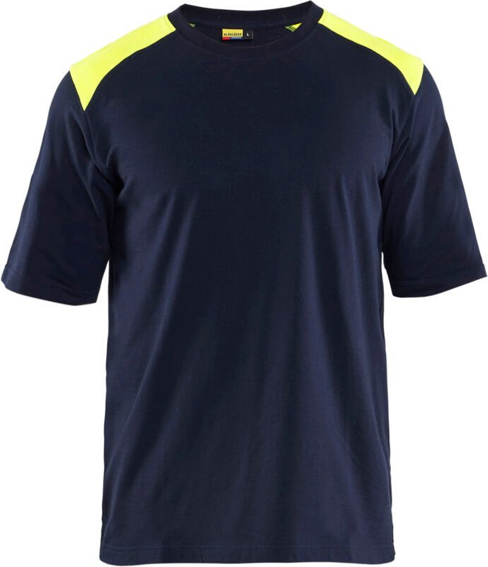 Arbeits-T-Shirt mit Flammschutz 3476 - Marine/Gelb 4XL