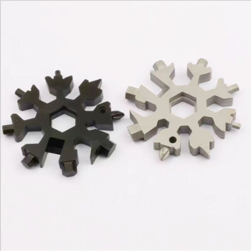 Sollbry - 2-teiliges Multifunktionswerkzeug, 18-in-1-Schneeflocke, Schlüsselanhänger-Schraubendreher-Öffner, tragbares S...