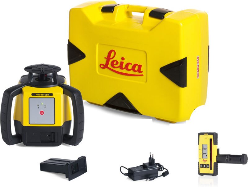 Laser LEICA Rugby 610 mit Koffer mit Li-Ionen-Akku und Rod Eye Empfangszelle 120- 6011149