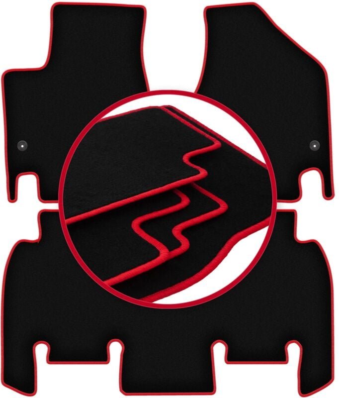 CARLUX-RED Autofußmatten für: Chrysler Pacifica RU Minivan (2016-)