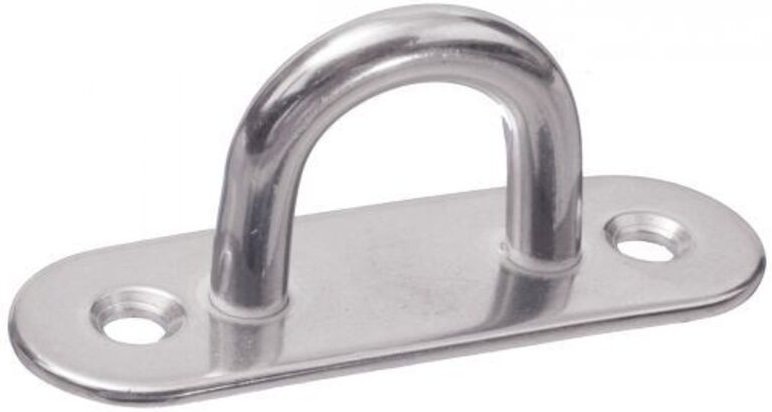 (5er Pack) Pontet auf rechteckiger, gestanzter und geschweißter Platte - Edelstahl A2 Ø8 mm