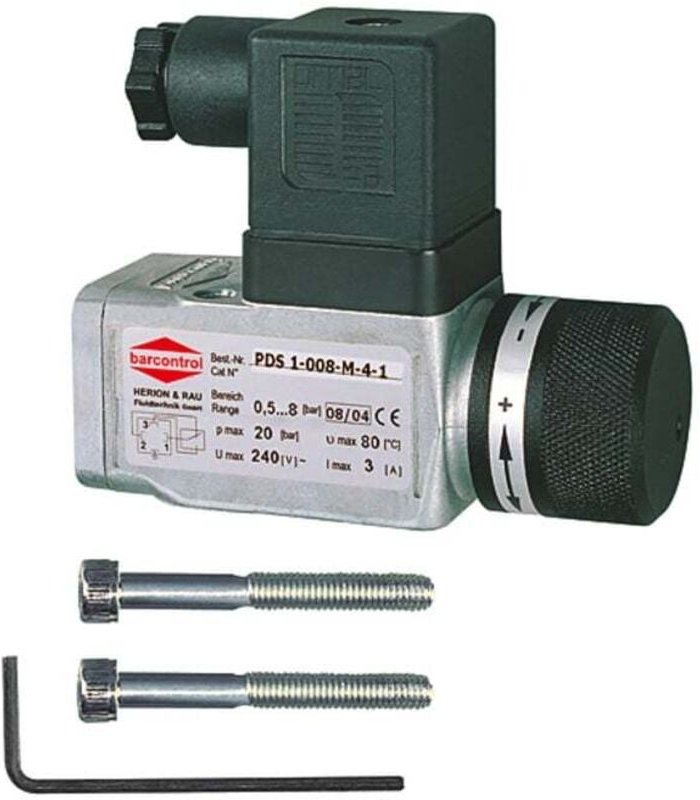 Druckschalter elek. Anschl. Gerätestecker Form a, g 1/4, 1-16 bar - Riegler